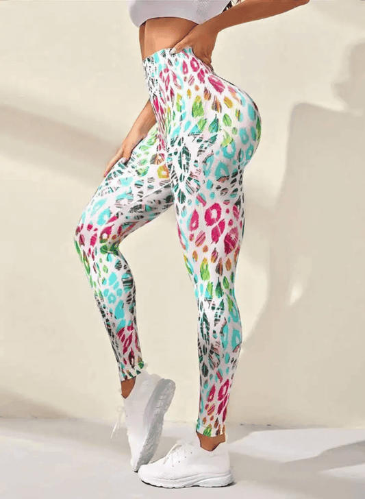 טייץ ספורט נשים High Waist מחטב ליוגה, חדר כושר ואימונים - דגם 3 D Horizon