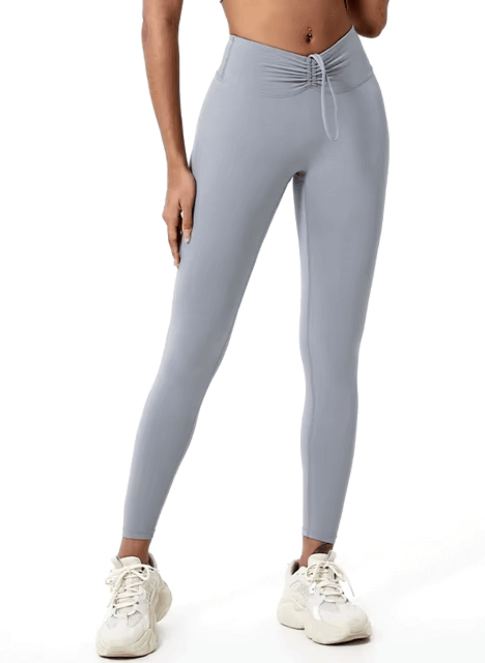 טייץ מחטב עם כיווצים בישבן High Waist עם שרוך  - דגם Elevate