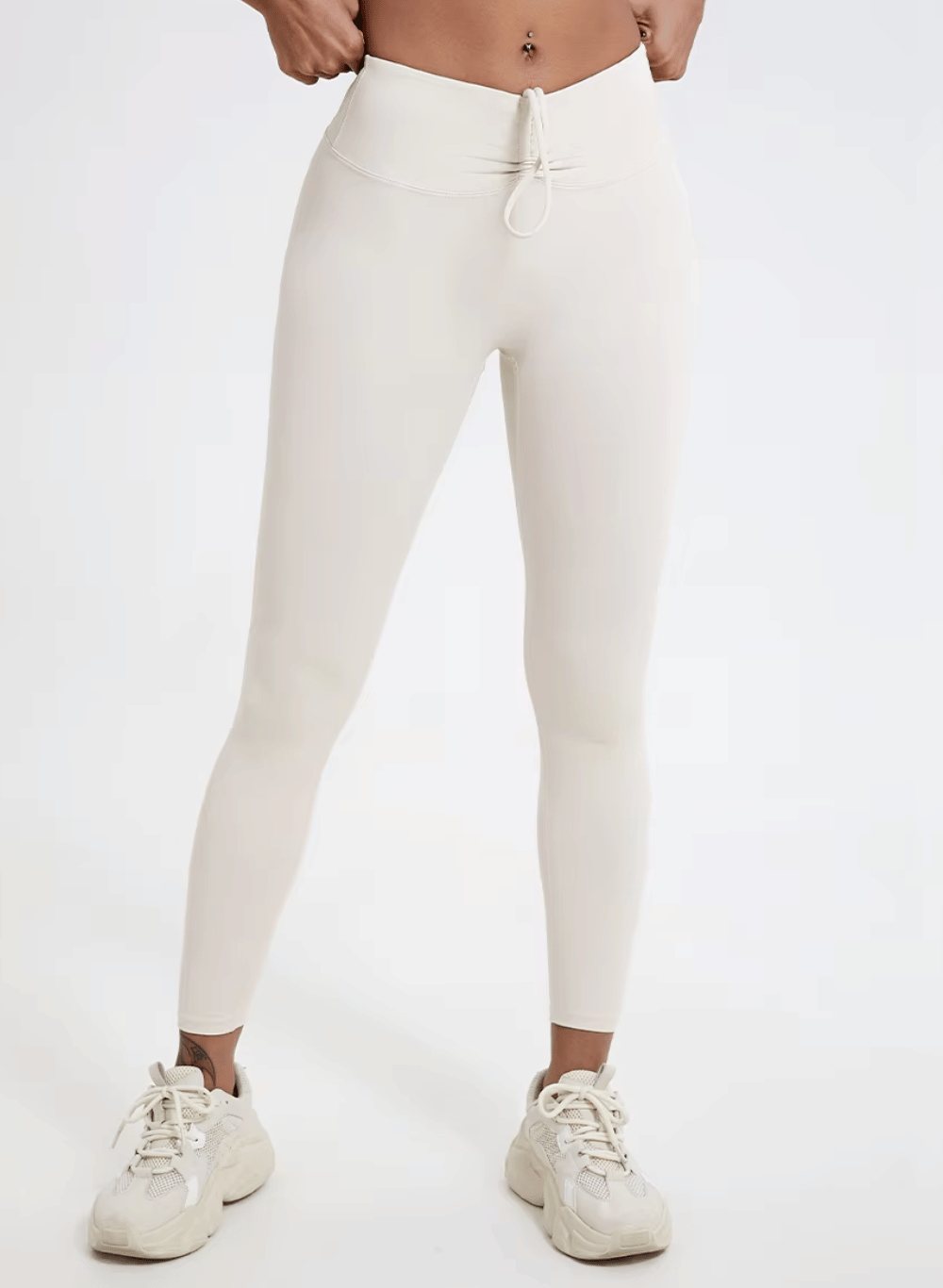 טייץ מחטב עם כיווצים בישבן High Waist עם שרוך  - דגם Elevate