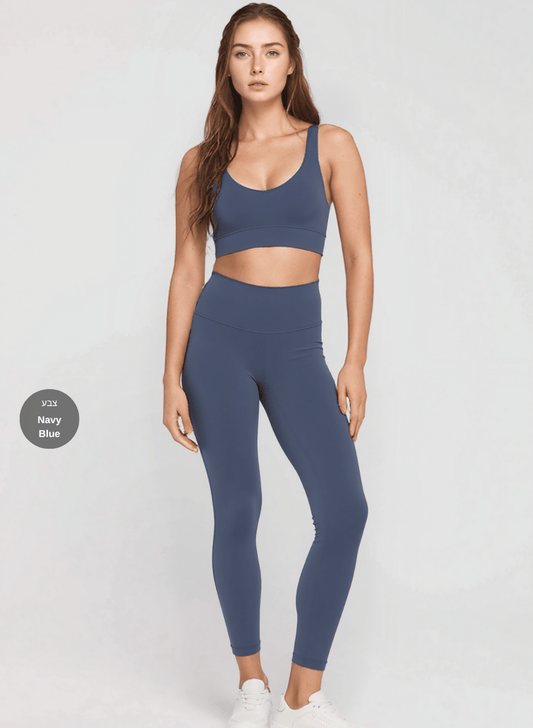 חליפות ספורט לנשים סט טייץ מחטב High Waist וטופ - דגם Balance (set)