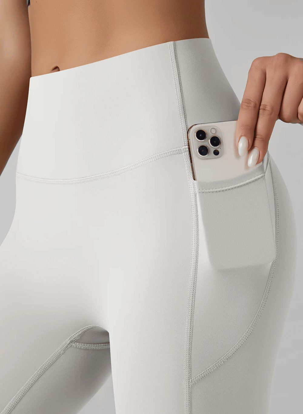 טייץ מחטב  High Waist עם כיסים - דגם Breathe