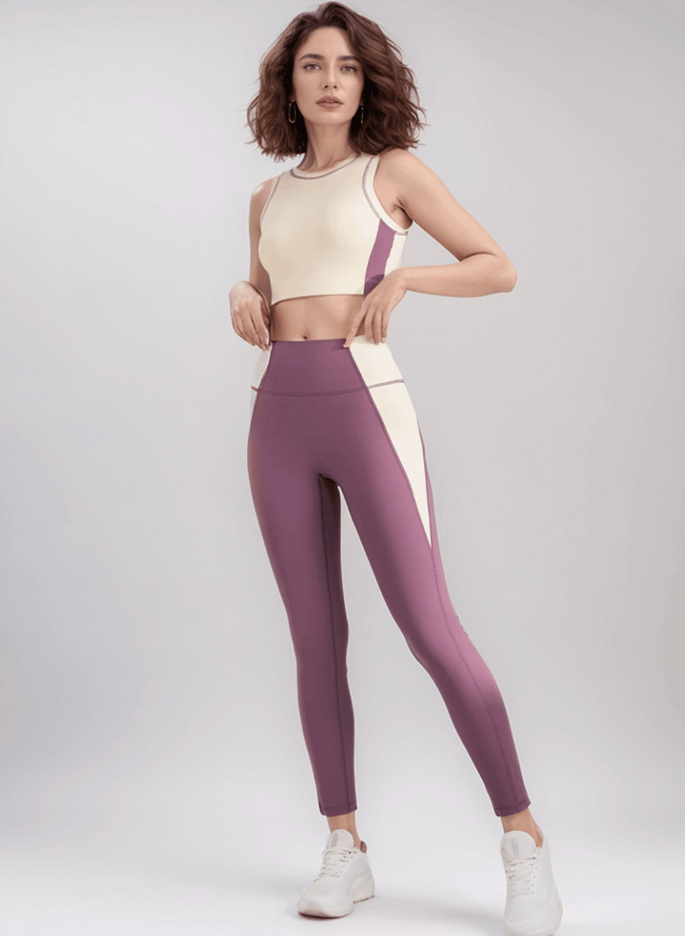 סט ספורט לנשים טייץ מחטב וגופיית ספורט - דגם Elevate