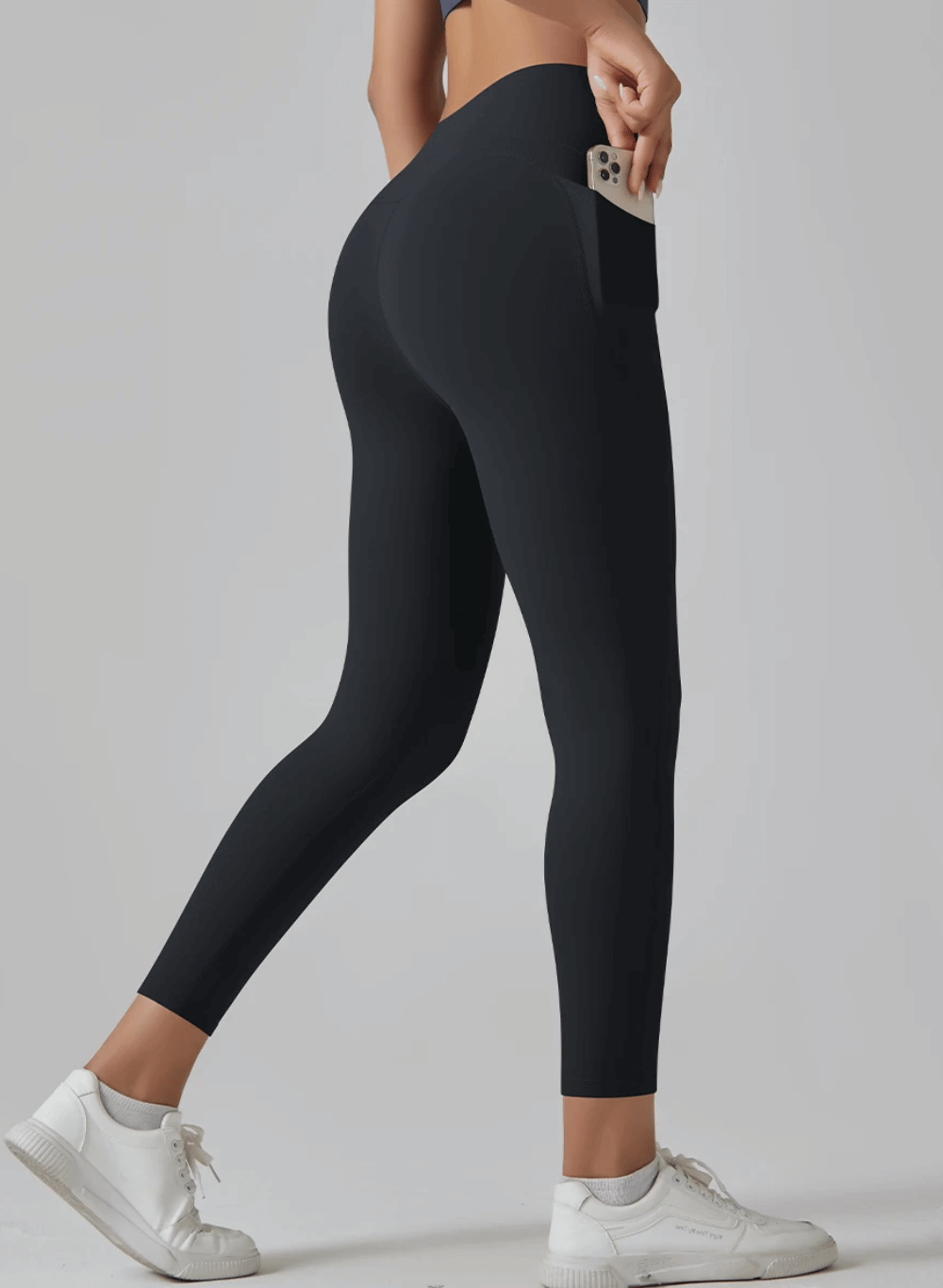 טייץ מחטב  High Waist עם כיסים - דגם Breathe