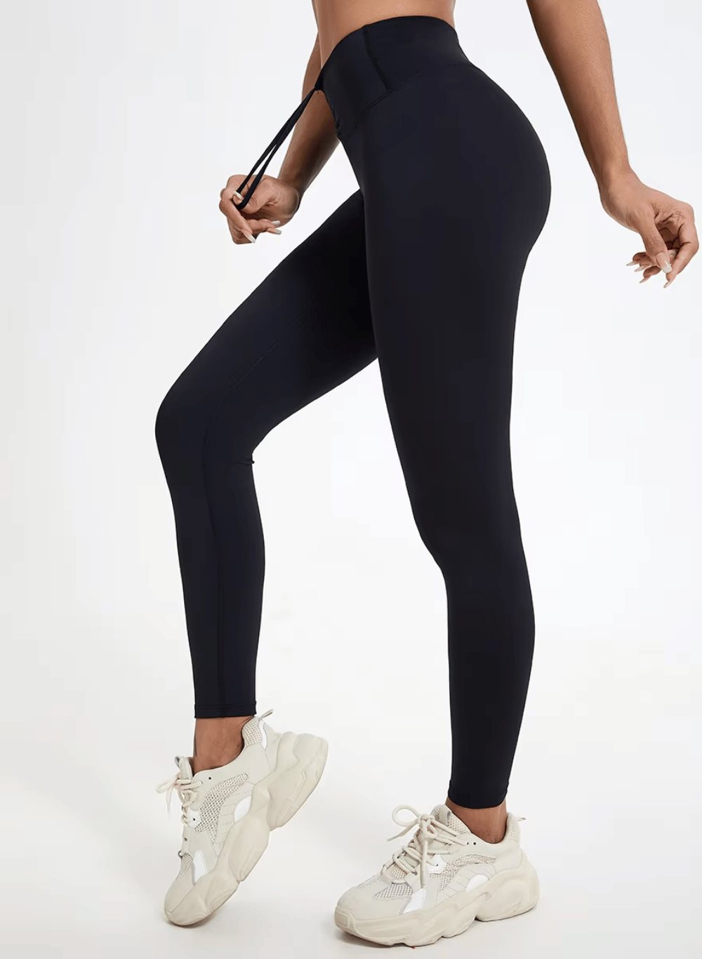 טייץ מחטב עם כיווצים בישבן High Waist עם שרוך - דגם Elevate
