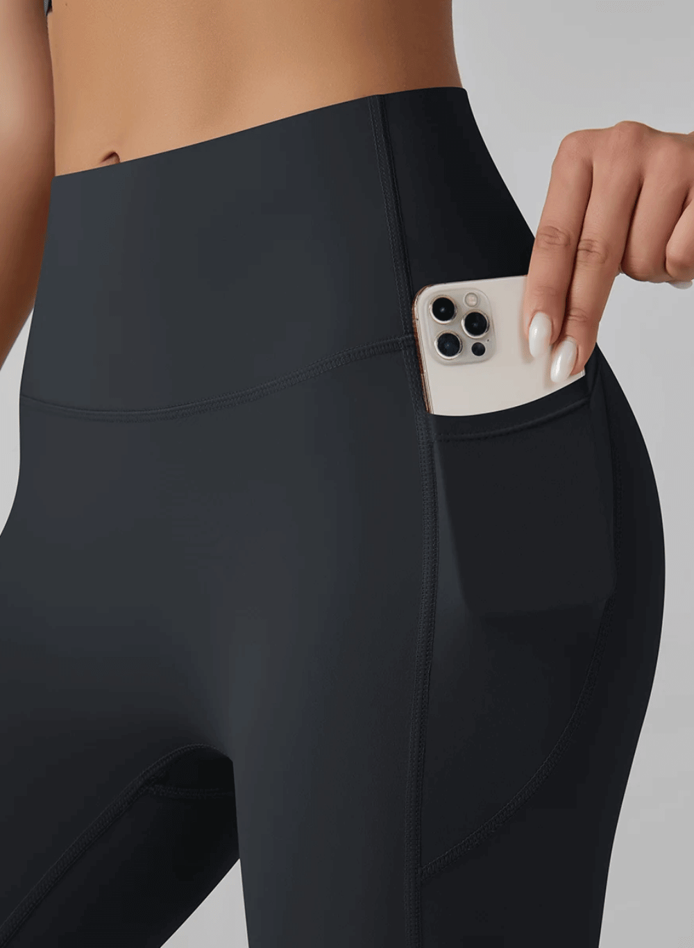 טייץ מחטב  High Waist עם כיסים - דגם Breathe