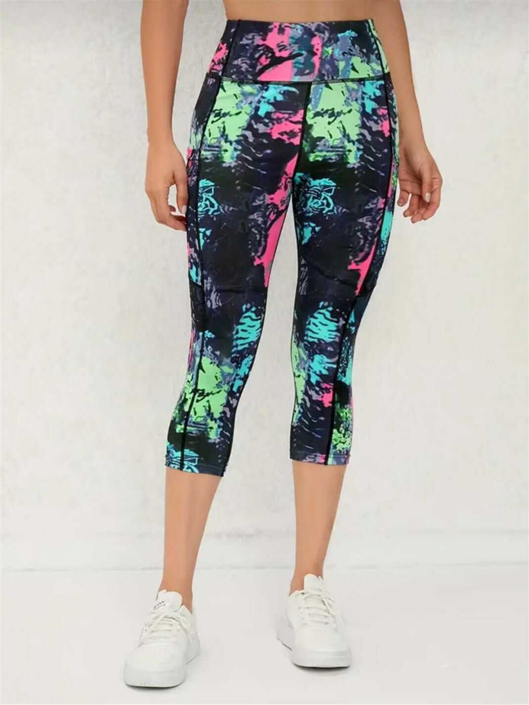 טייץ 3/4 High Waist מחטב ליוגה, חדר כושר ואימונים - דגם Glow