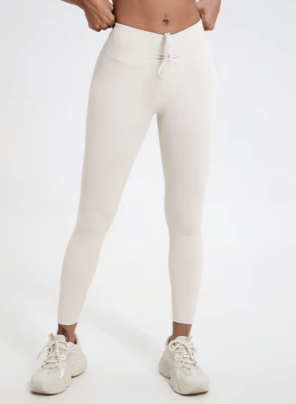 טייץ מחטב עם כיווצים בישבן High Waist עם שרוך  - דגם Elevate