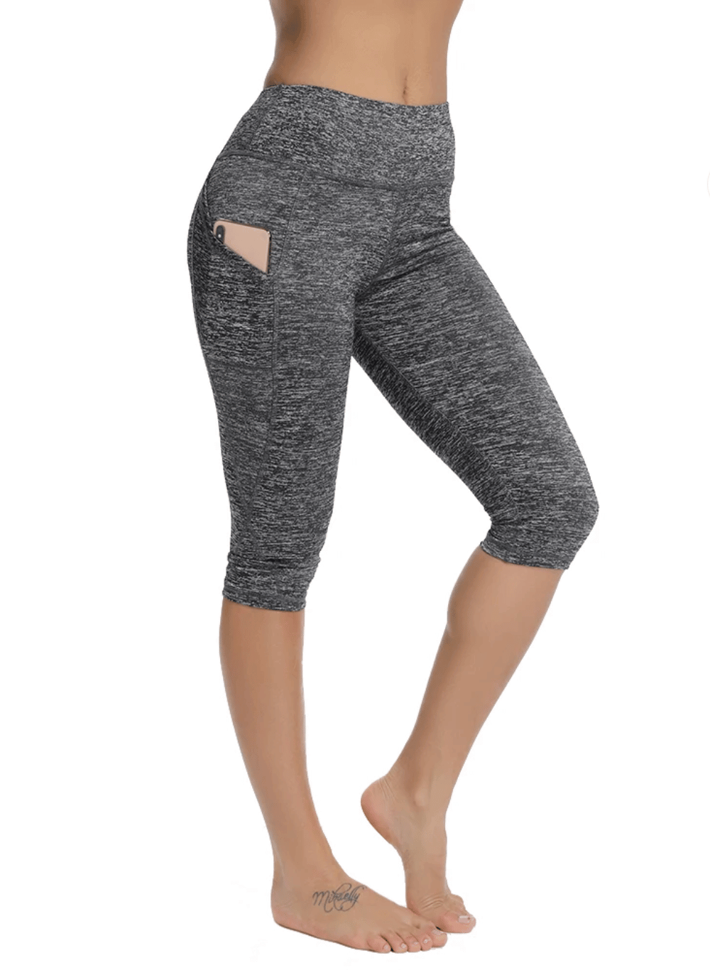 טייץ 3/4 High Waist מחטב ליוגה, חדר כושר ואימונים - דגם Glow