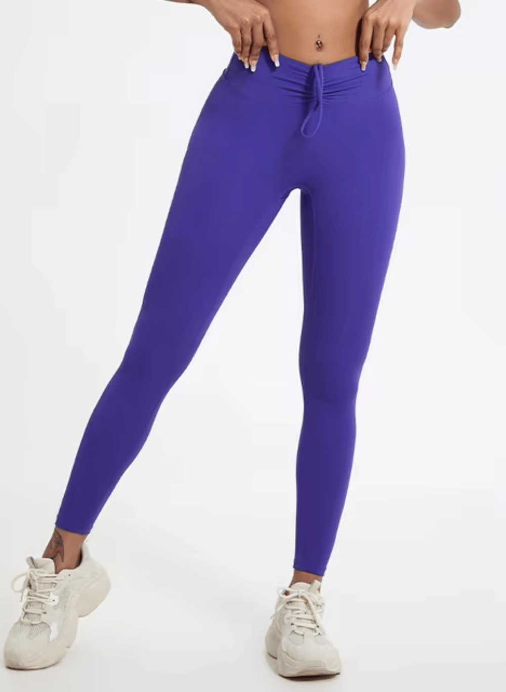 טייץ מחטב עם כיווצים בישבן High Waist עם שרוך - דגם Elevate