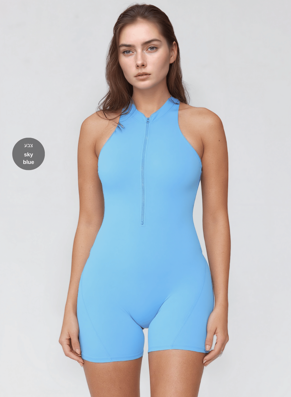 אוברול ספורט קצר עם גב חשוף, מושלם ליוגה ואימונים - דגם Pulse