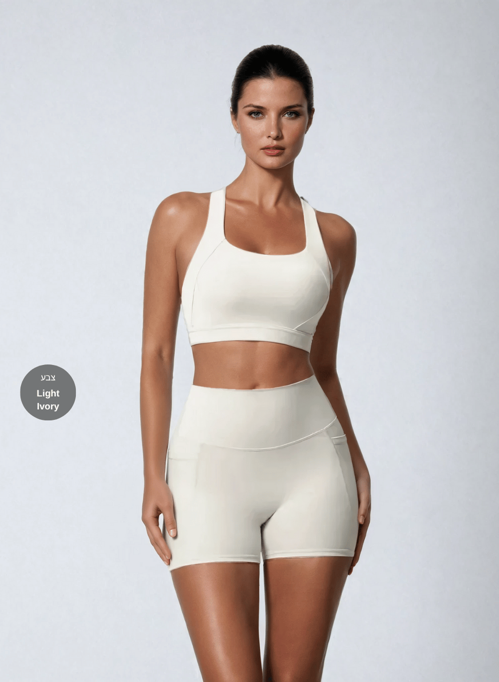 סט טייץ קצר עם כיסים וטופ עם ריפוד נשלף – 7109 STRIX Short Pocket Set