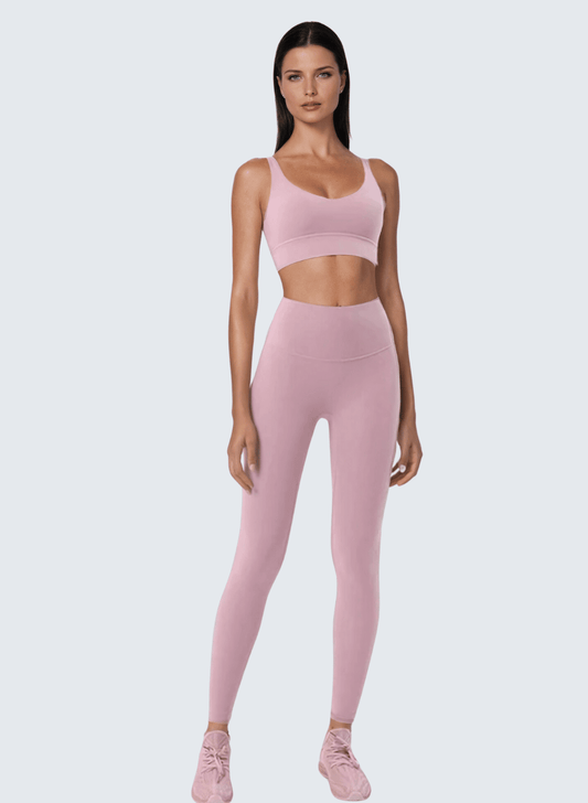 חליפות ספורט לנשים סט טייץ מחטב High Waist וטופ - דגם Balance (set)