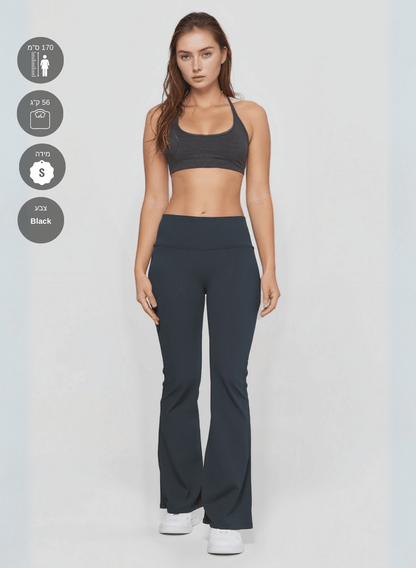 טייץ מתרחב פדלפון מחטב  High Waist - דגם Flare leggings
