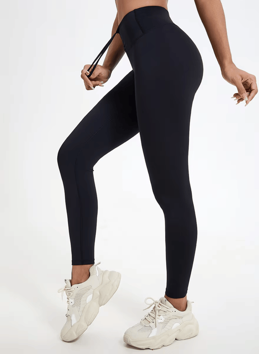 טייץ מחטב עם כיווצים בישבן High Waist עם שרוך  - דגם Elevate